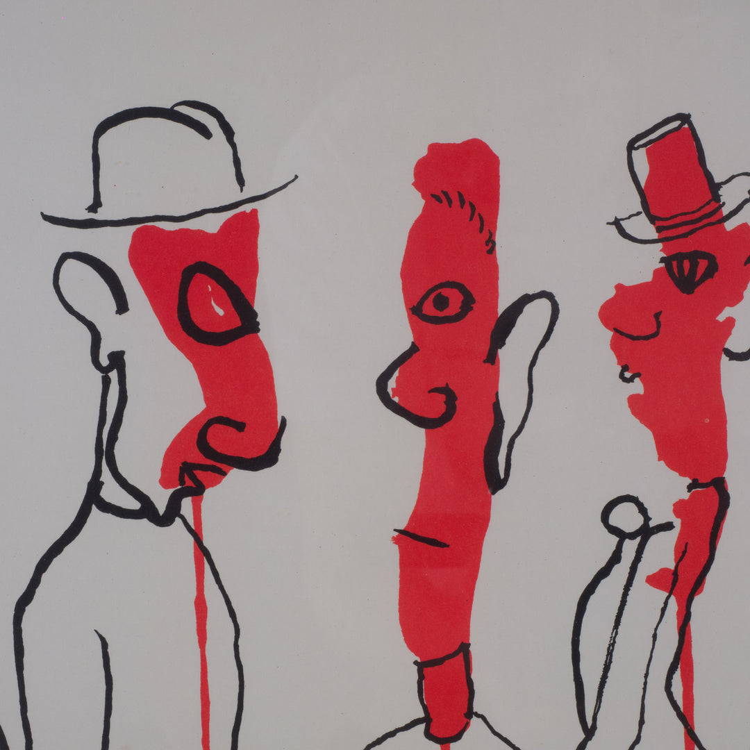 Lithografie 'Crimineel in het midden' door Alexander Calder