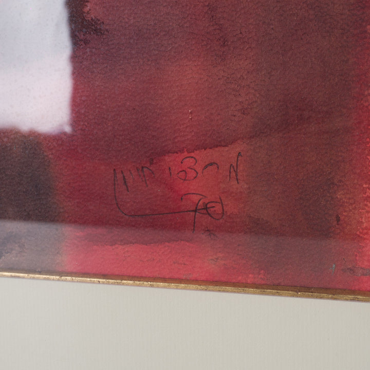 M. Gibon – Watercolor “Three People” (1970)