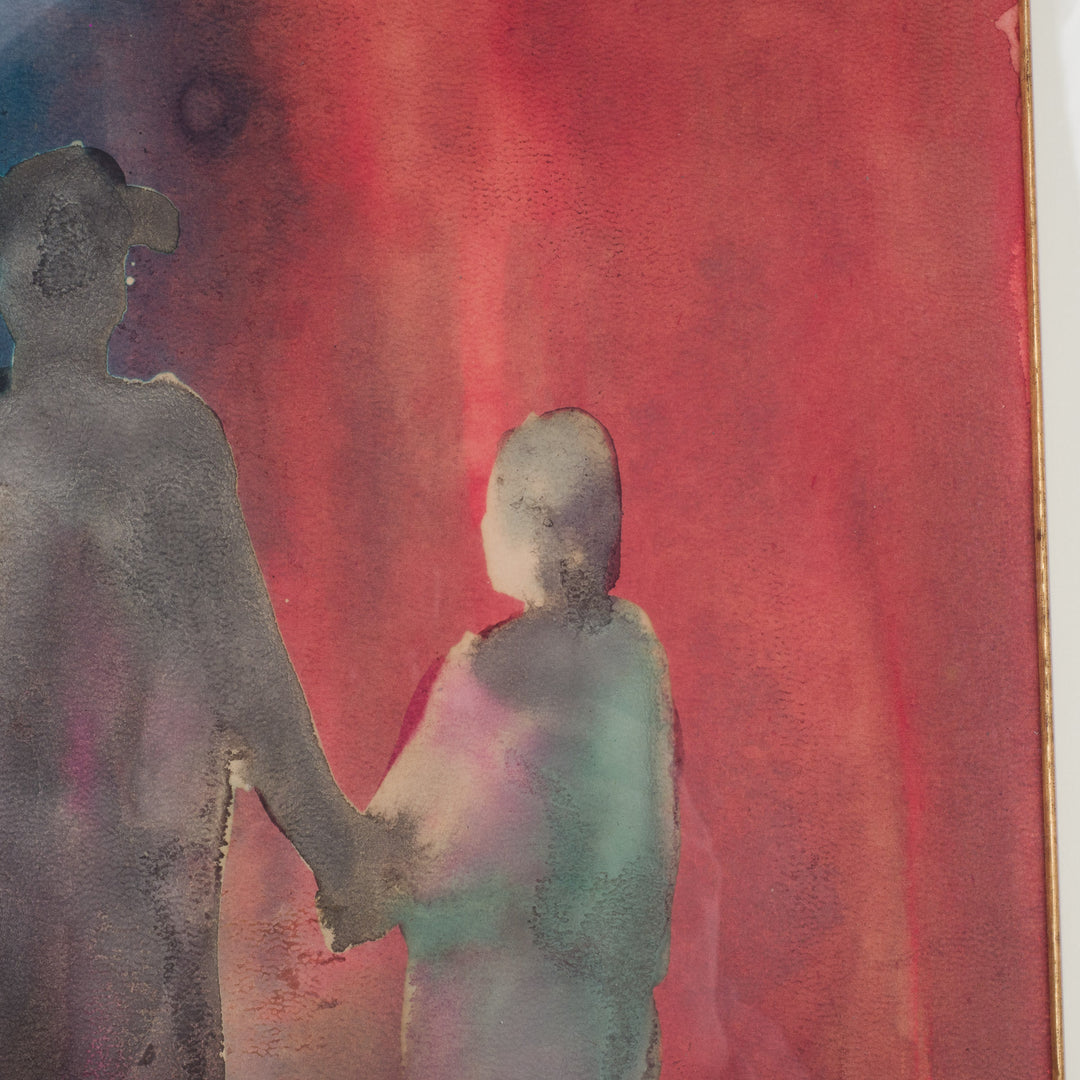 M. Gibon – Watercolor “Three People” (1970)