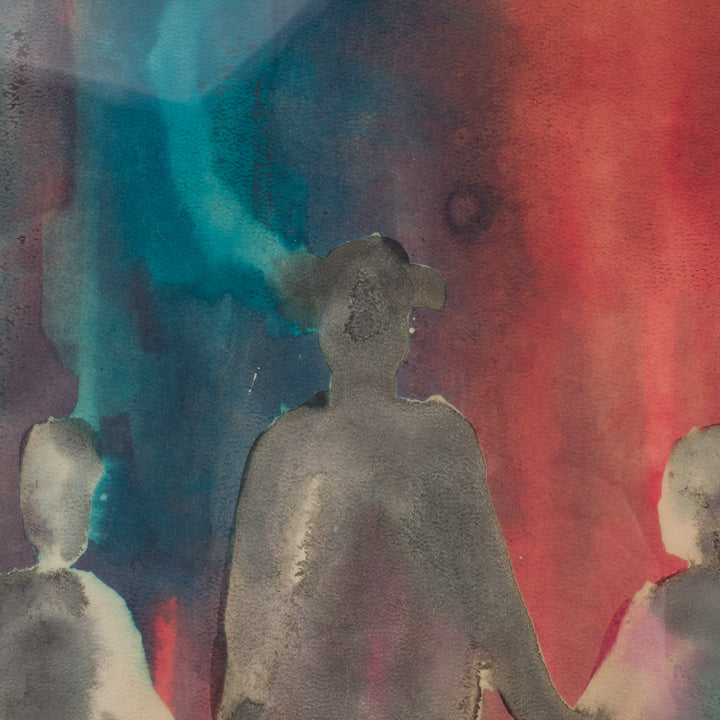 M. Gibon – Watercolor “Three People” (1970)