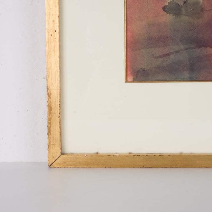 M. Gibon – Watercolor “Three People” (1970)