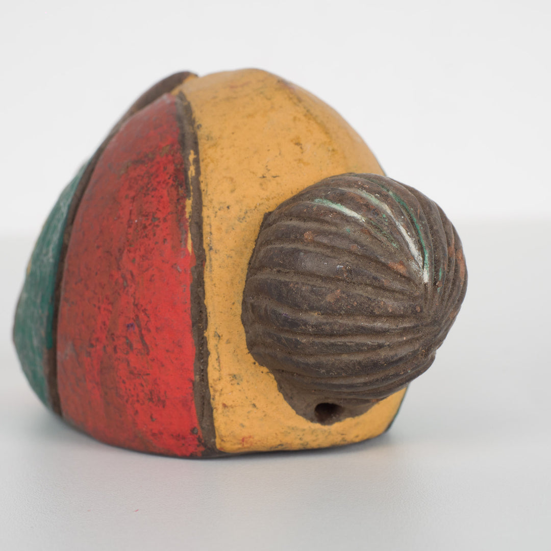 Small African decorative mask – green, red and yellow