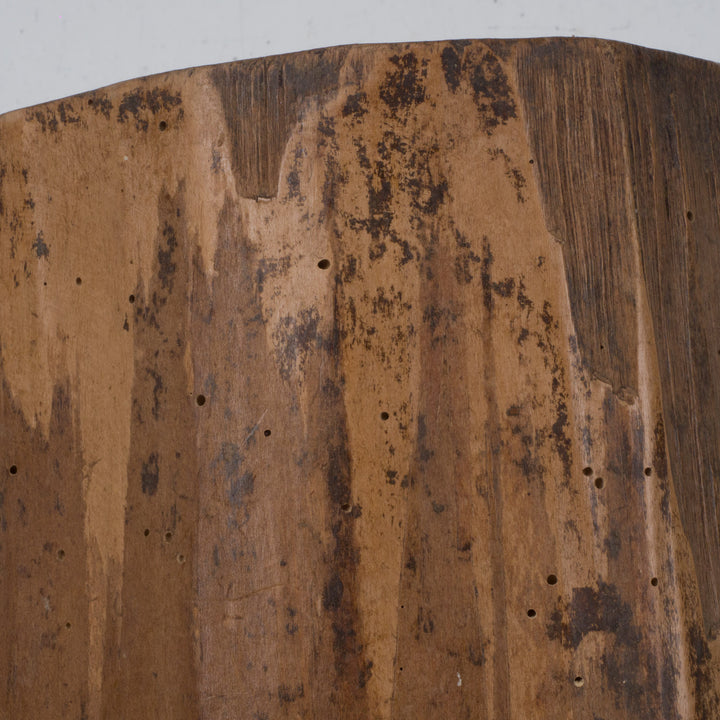 Massief houten vaasobject – Sculpturaal & tijdloos karakterstuk