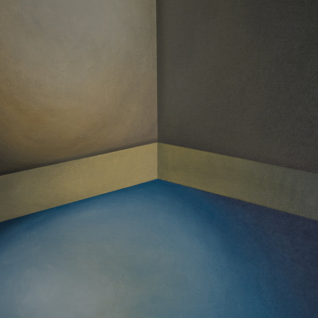 Schilderij drieluik 'Drie keer stilte – een harmonie van licht, kleur en ruimte' door Monique Coppieters