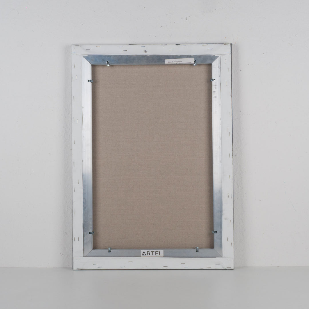 Schilderij 'De stilte van een eerste stap – balans tussen ruimte en beweging' / 70,5x50,5cm / door Monique Coppieters