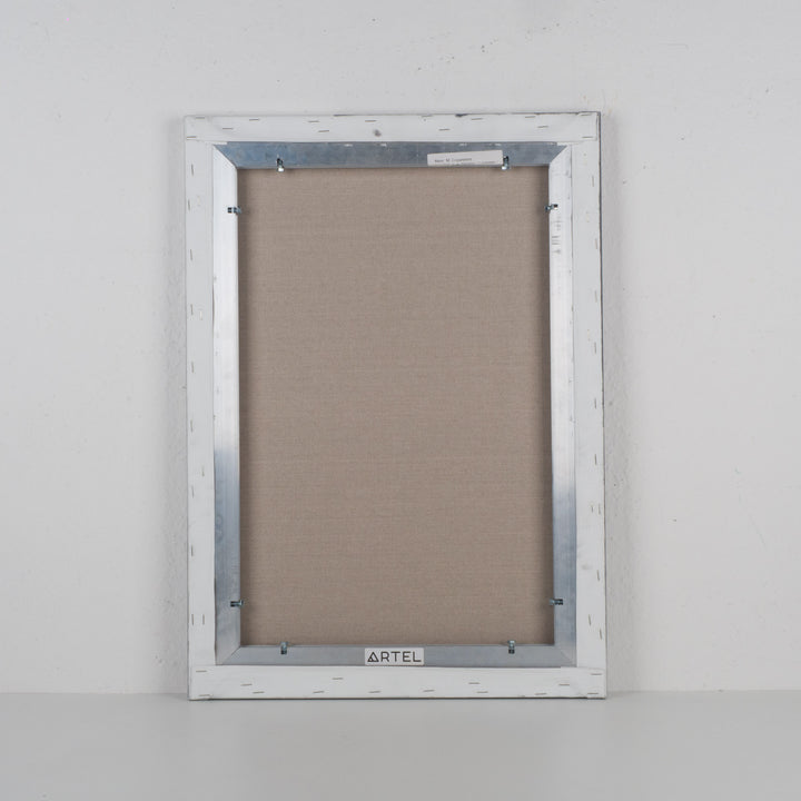 Schilderij 'De stilte van een eerste stap – balans tussen ruimte en beweging' / 70,5x50,5cm / door Monique Coppieters