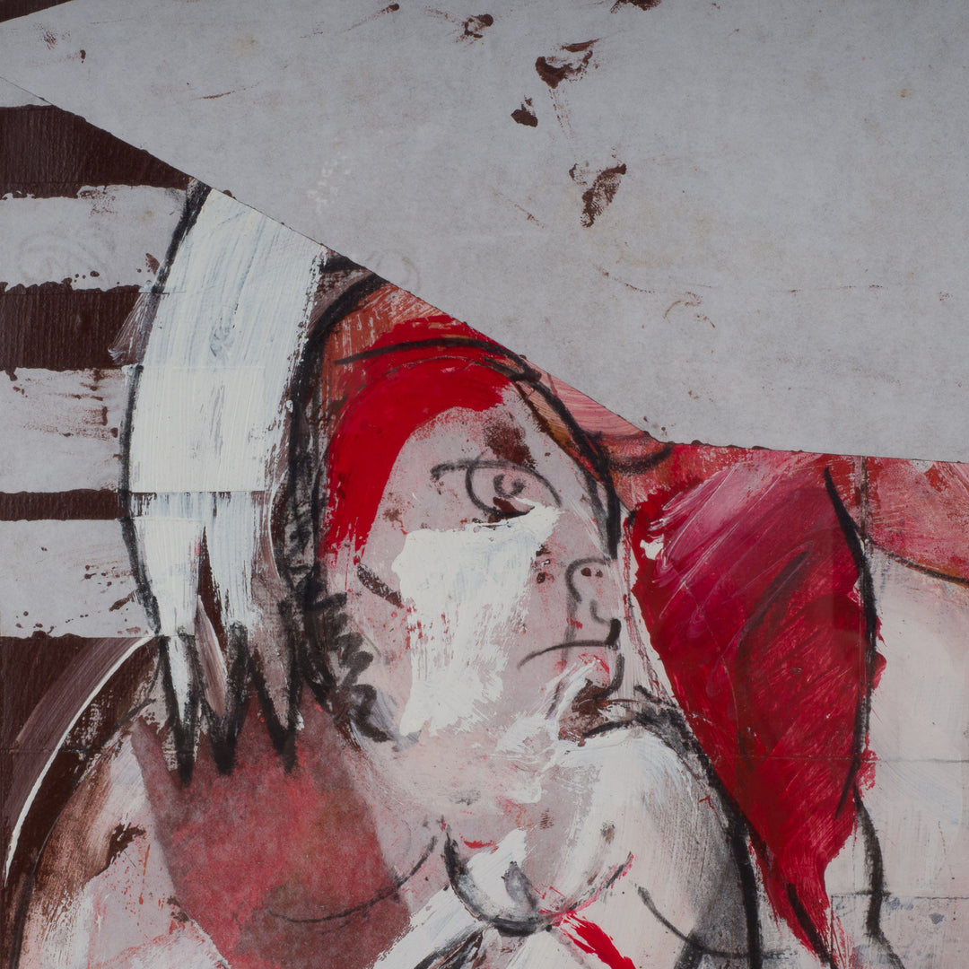 Modern abstract schilderij met personnages – Dejonckheere, 1997 – 65x65x1,5 cm