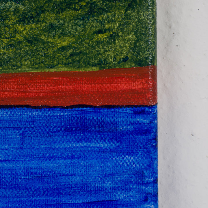 JP Terryn – Schilderij abstracte compositie in kleurbanen (18 x 24 x 1,5 cm)