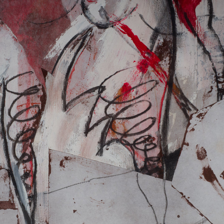 Modern abstract schilderij met personnages – Dejonckheere, 1997 – 65x65x1,5 cm