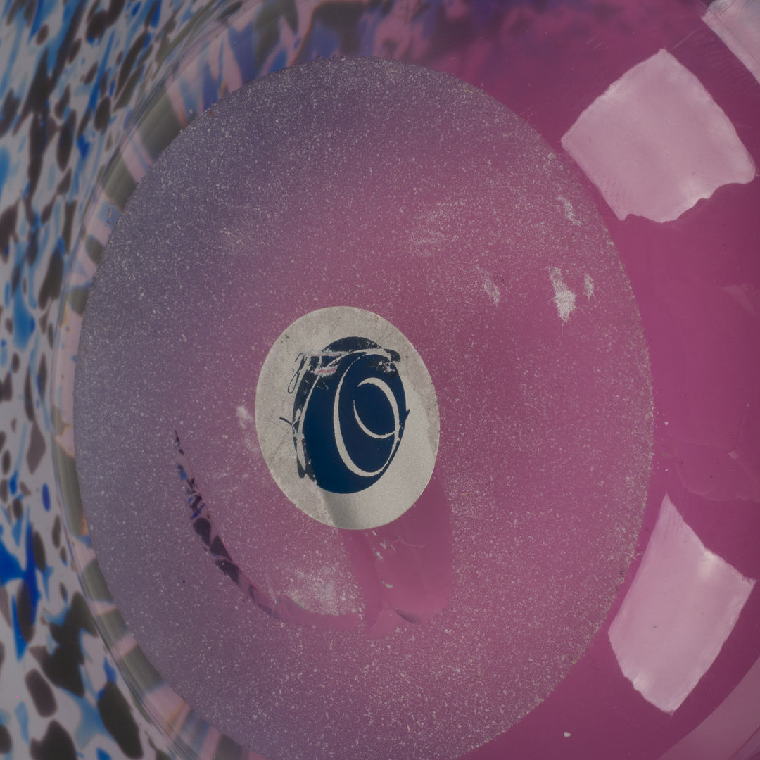 Mouth-blown Artistic Glass Bowl in Purple and Blue Shades (33.5×24×5 cm)