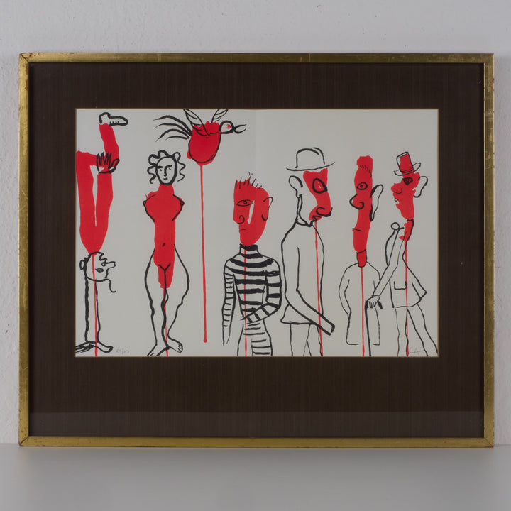 Lithografie 'Crimineel in het midden' door Alexander Calder