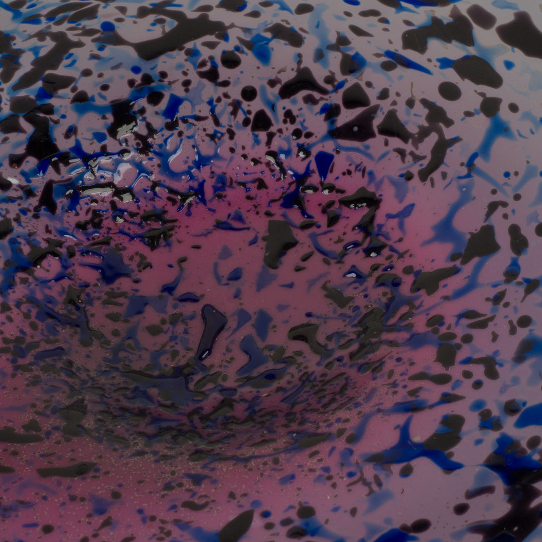 Mouth-blown Artistic Glass Bowl in Purple and Blue Shades (33.5×24×5 cm)