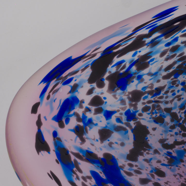 Mouth-blown Artistic Glass Bowl in Purple and Blue Shades (33.5×24×5 cm)