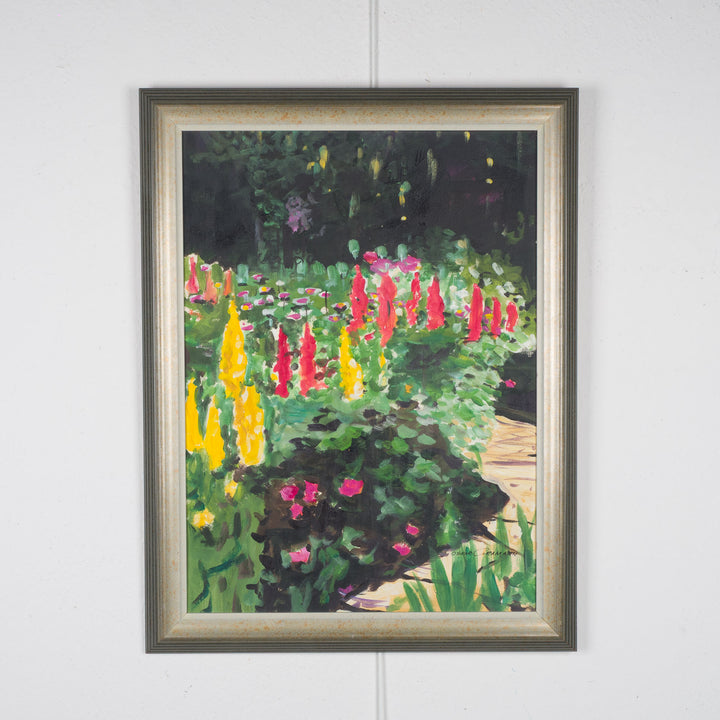 Oskar Gramann – Gesigneerd werk in verzilverd houten kader / 66 × 84 × 4 cm