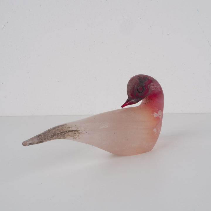 Murano vogel in bordeaux mat glas – Cenedese Murano