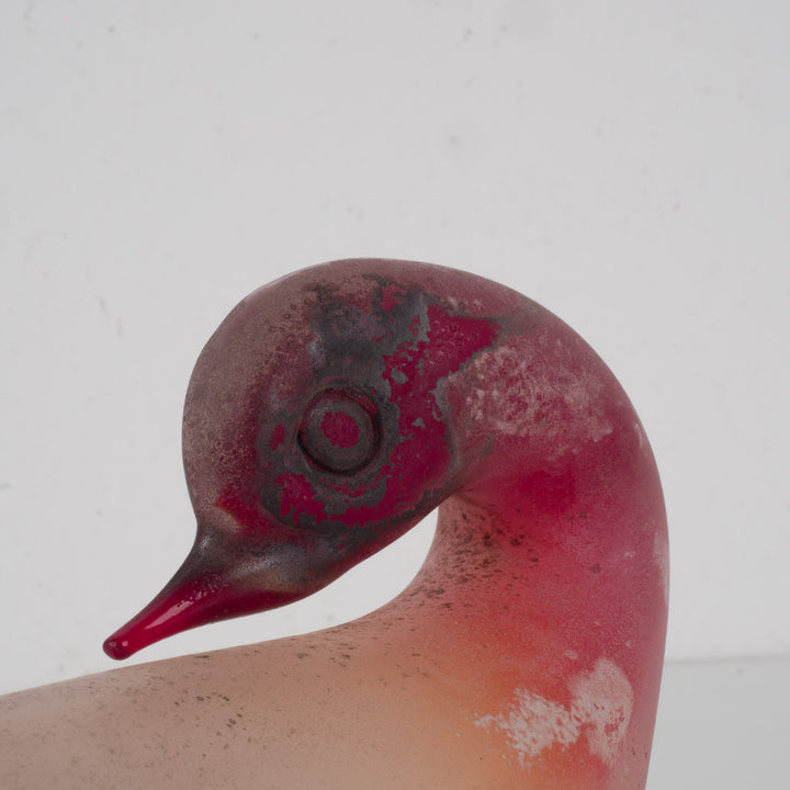 Murano vogel in bordeaux mat glas – Cenedese Murano