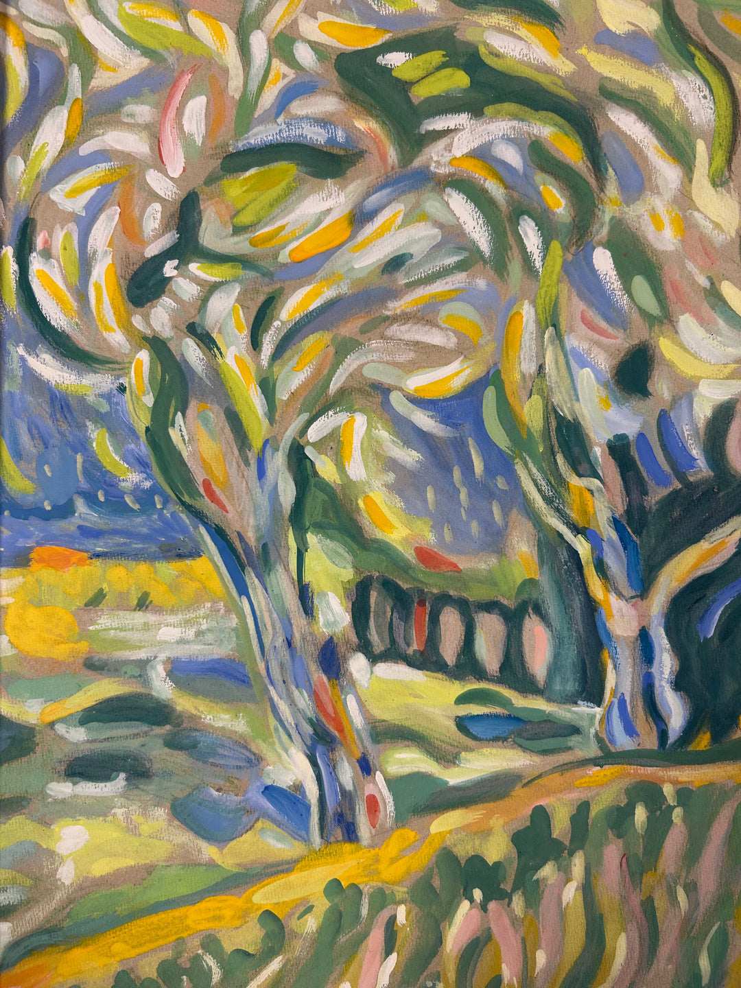Schilderij 'Landschap in Beweging' door S. Matthijs