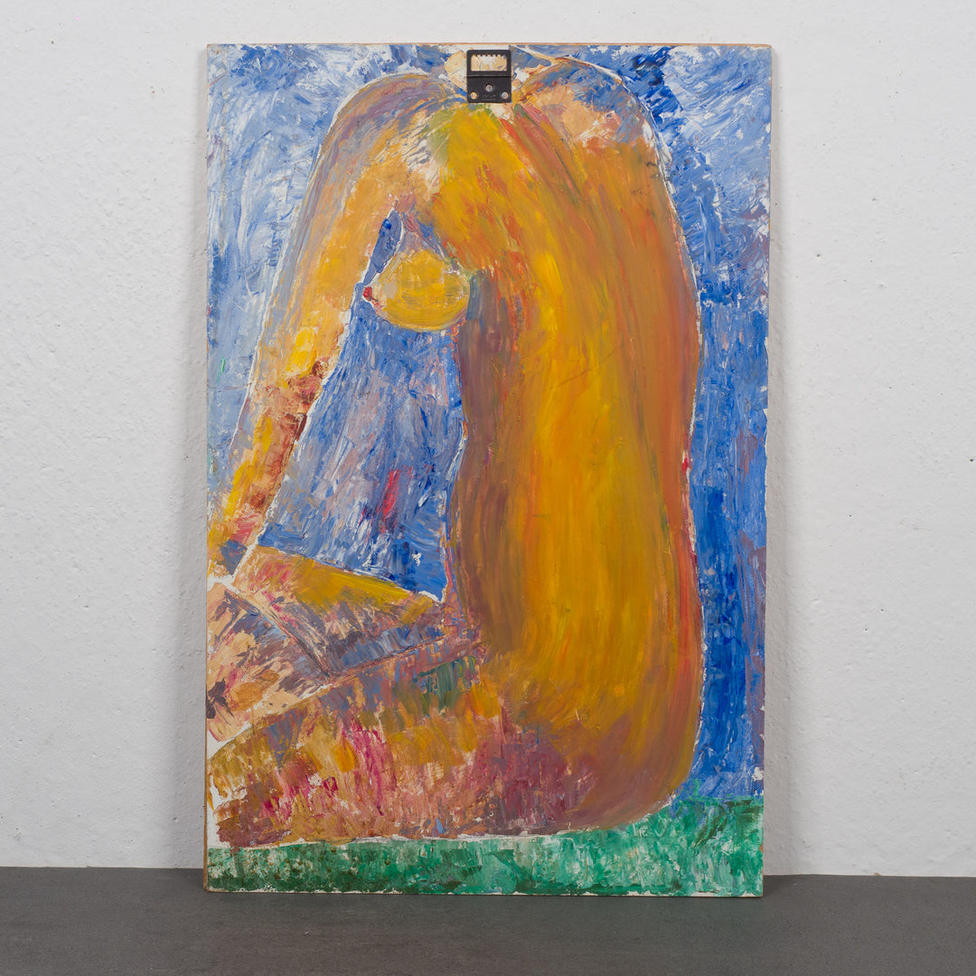 Figuratief schilderij naakt op paneel – Brita