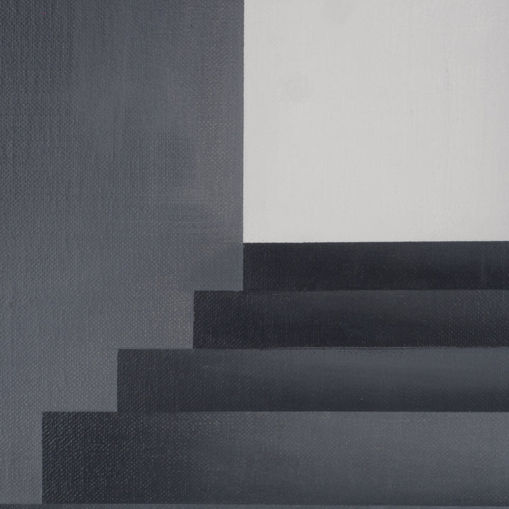 Schilderij 'Opwaartse stilte – 70,5x50,5cm - een verstilde weg naar licht en diepte' door Monique Coppieters