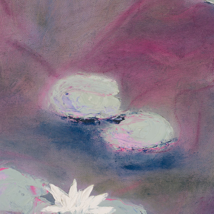 Schilderij met waterlelies – poëtisch en dromerig tafereel (50,5 × 50,5 cm)