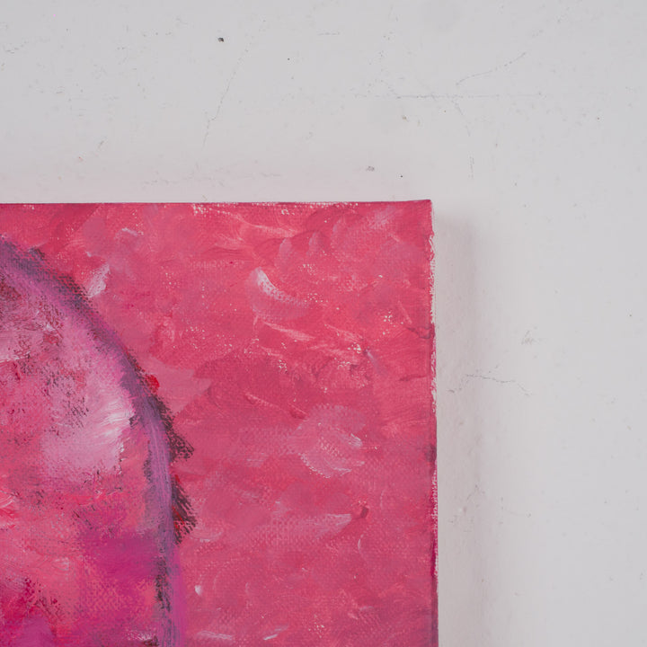 Roze schilderij van een vrouw met hoed – JP Terryn