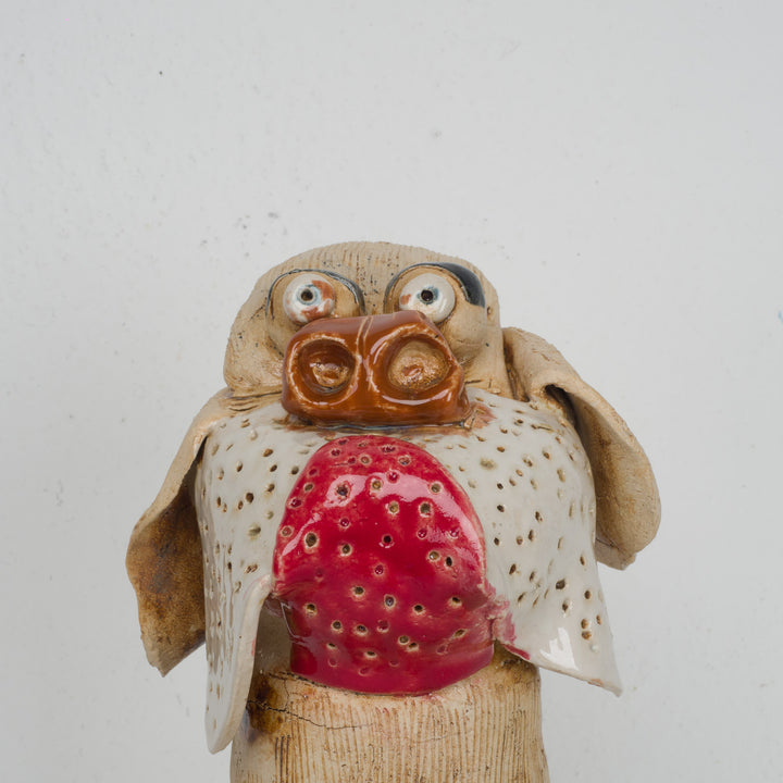 Playful image of a dog in clay