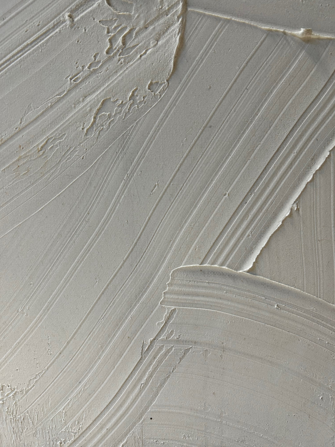 Hedendaags schilderij – wit structuur in zwart houten kader