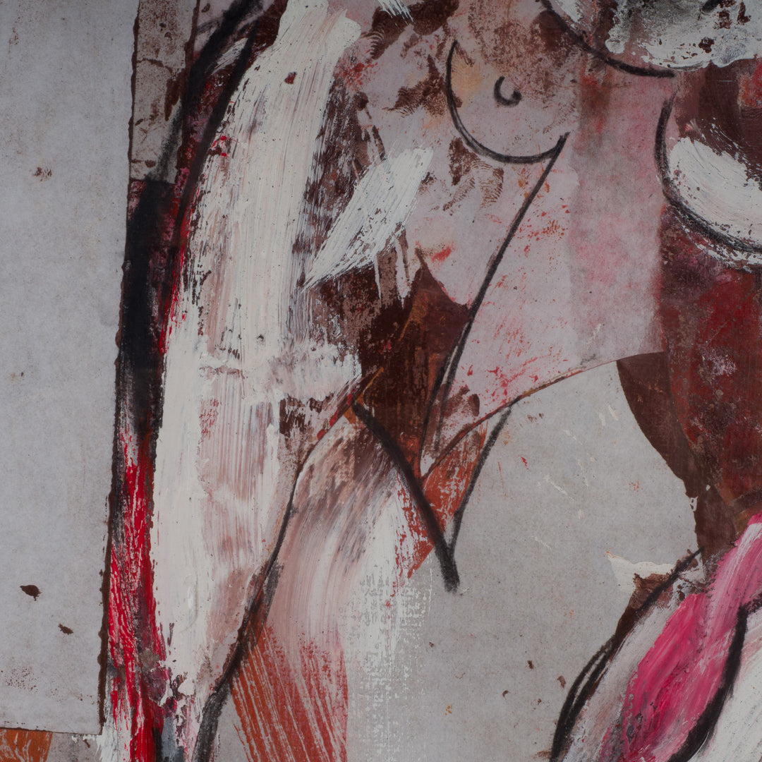Modern abstract schilderij met personnages – Dejonckheere, 1997 – 65x65x1,5 cm
