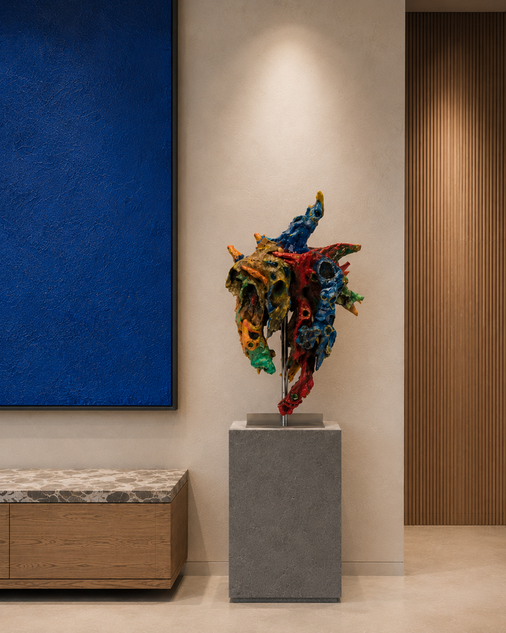 Organisch keramisch kunstwerk door Raphaël De Schout / 42 x 33 x 68 cm