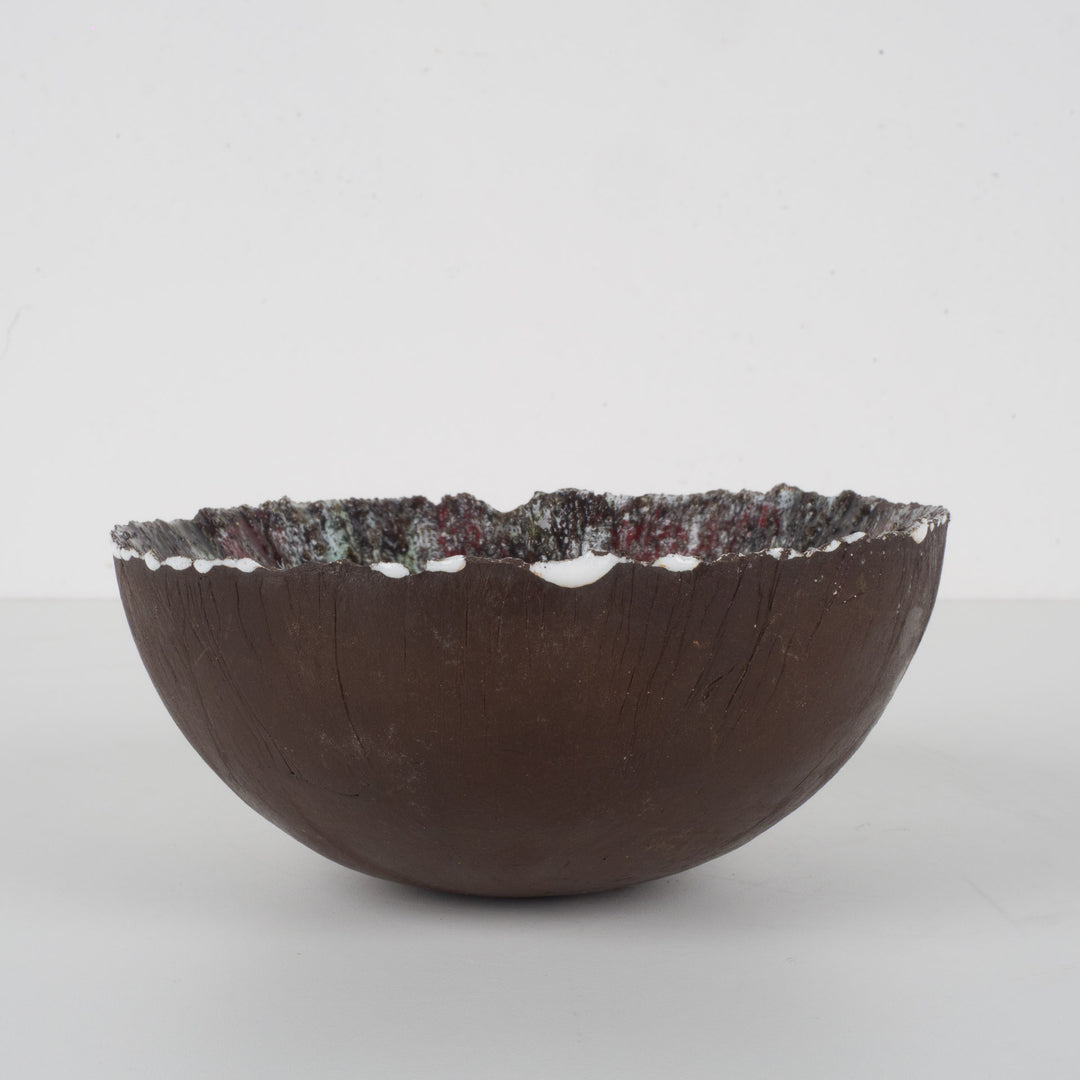 Vintage keramisch schaaltje – Fat Lava stijl – 16,5 x 16,5 x 8 cm