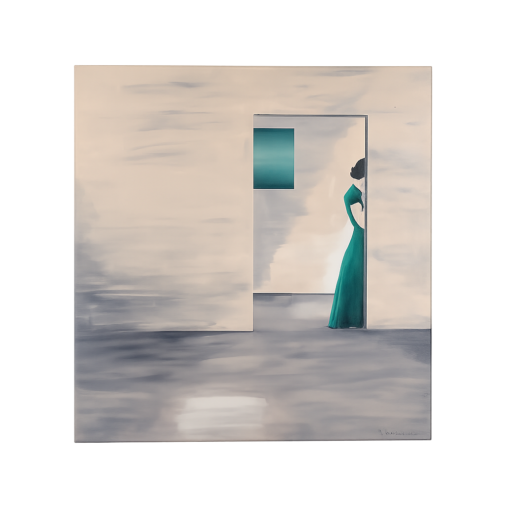 Subtiele verstilling – schilderij van Atelier S - 80x80,5cm