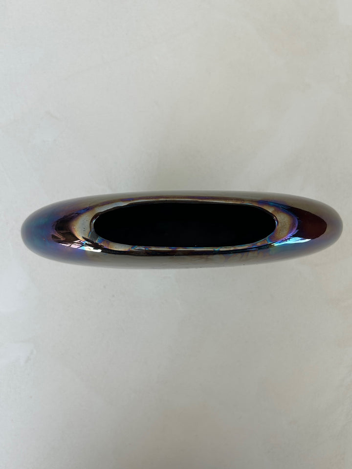 Vaas smal paars klein – iriserende regenboogglans / 23 x 4 x 22 cm