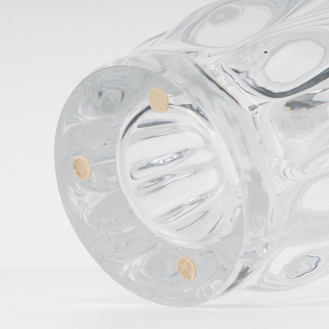 Large crystal vase in petal shape
