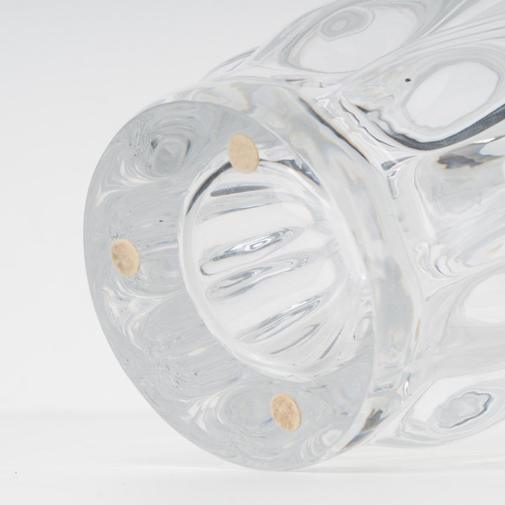 Large crystal vase in petal shape
