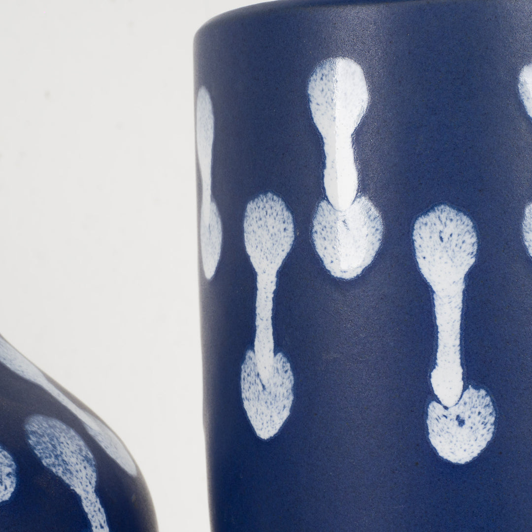 Beautiful spherical vintage vase in blue from W-Germany