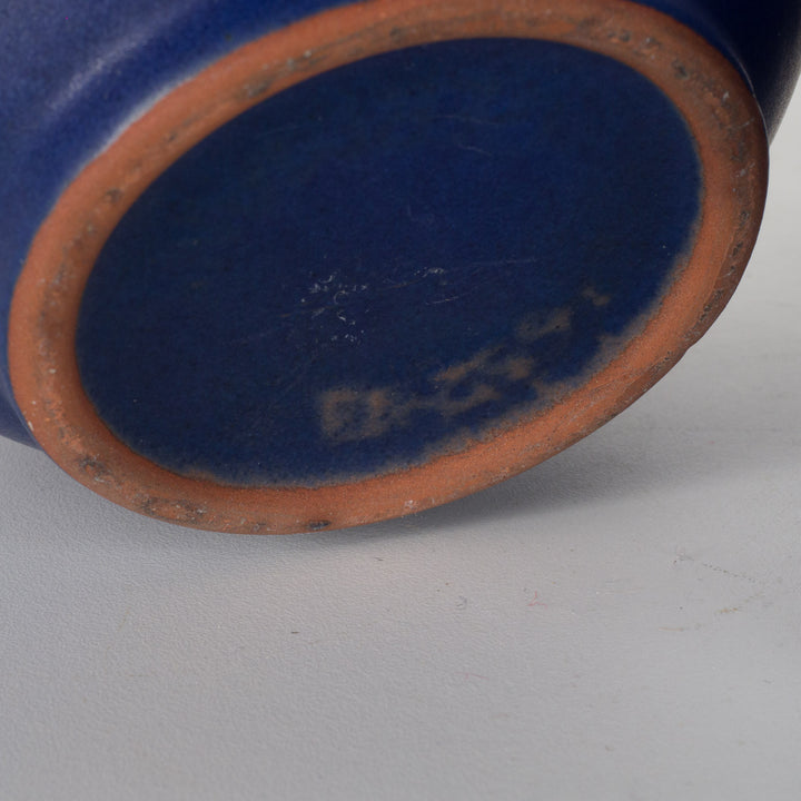 Beautiful spherical vintage vase in blue from W-Germany