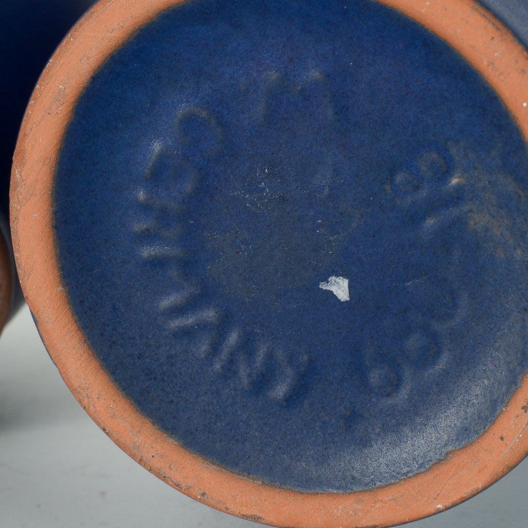 Beautiful spherical vintage vase in blue from W-Germany