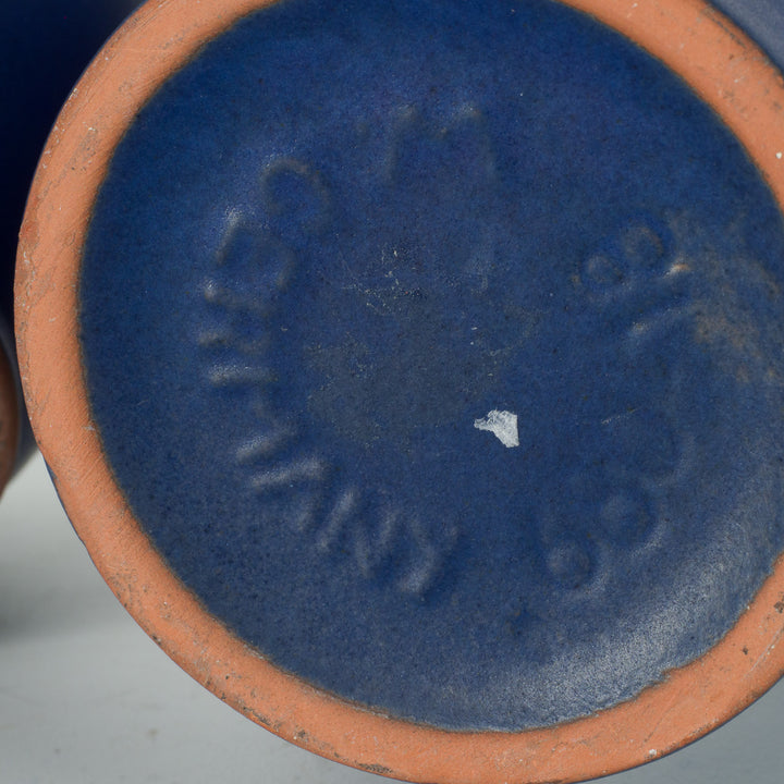 Beautiful spherical vintage vase in blue from W-Germany