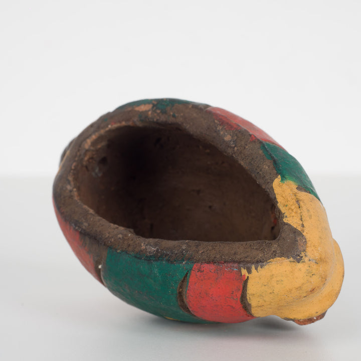 Small African decorative mask – green, red and yellow