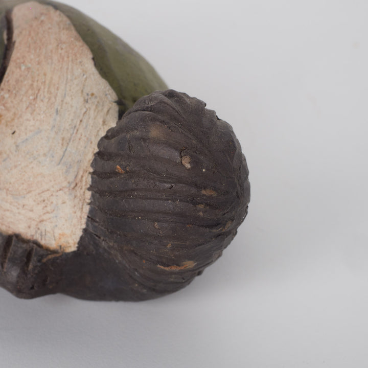 Small African decorative mask – green, red and purple