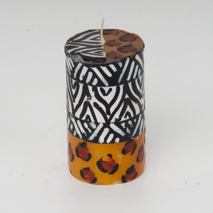 South African Candle with Zebra and Panther Motif – Exotic Atmosphere