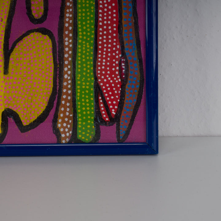 Modern colorful painting with organic shapes