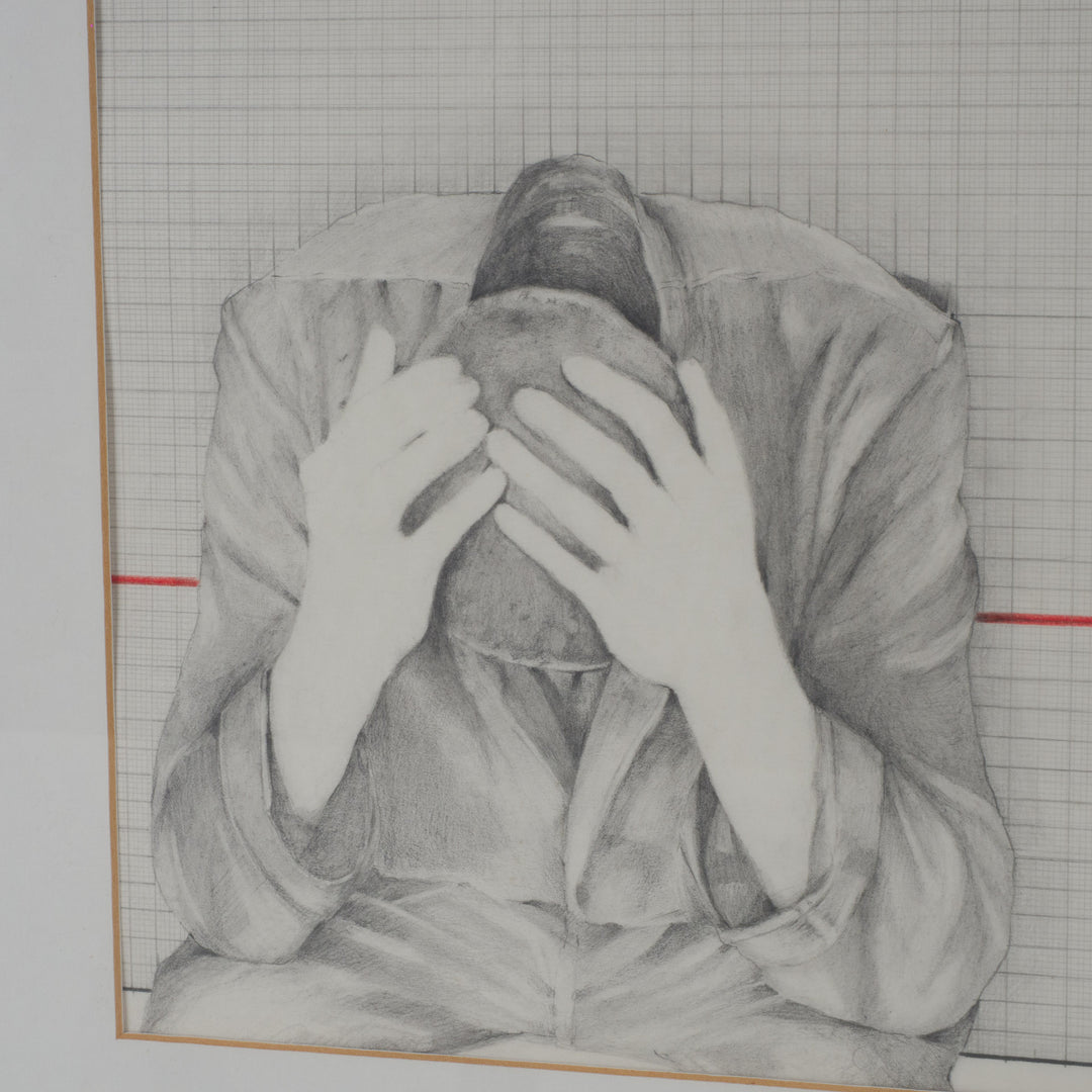 Modern drawing of a thinking man