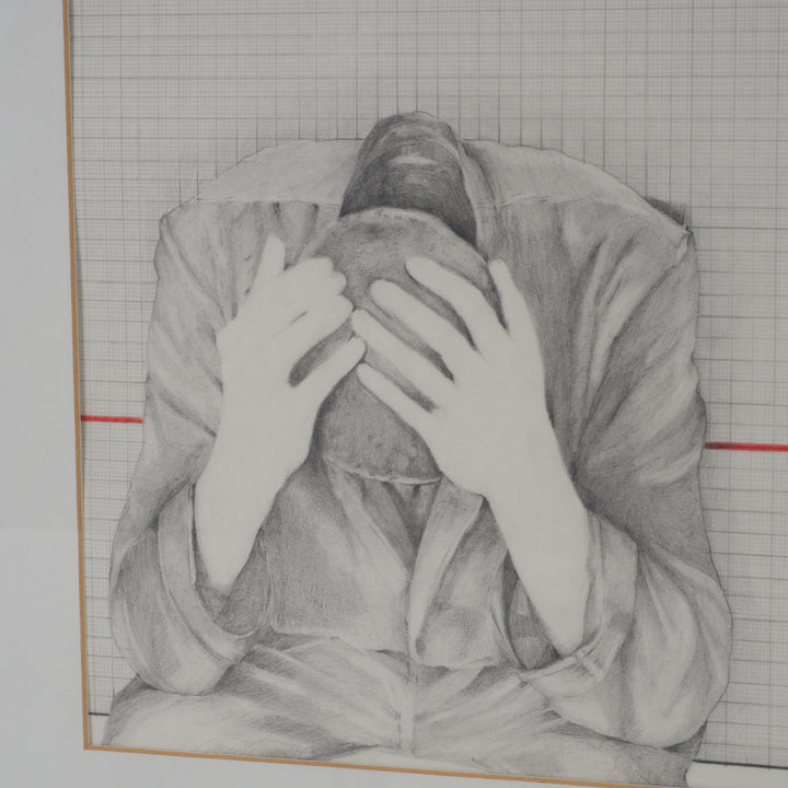 Modern drawing of a thinking man