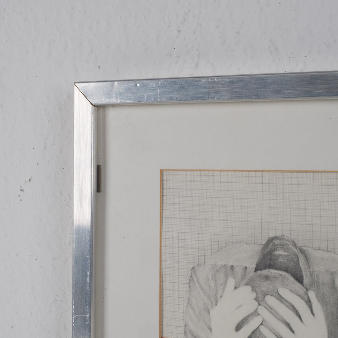 Modern drawing of a thinking man