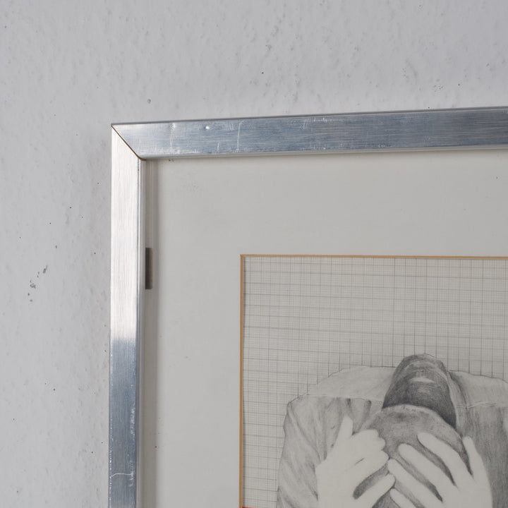 Modern drawing of a thinking man
