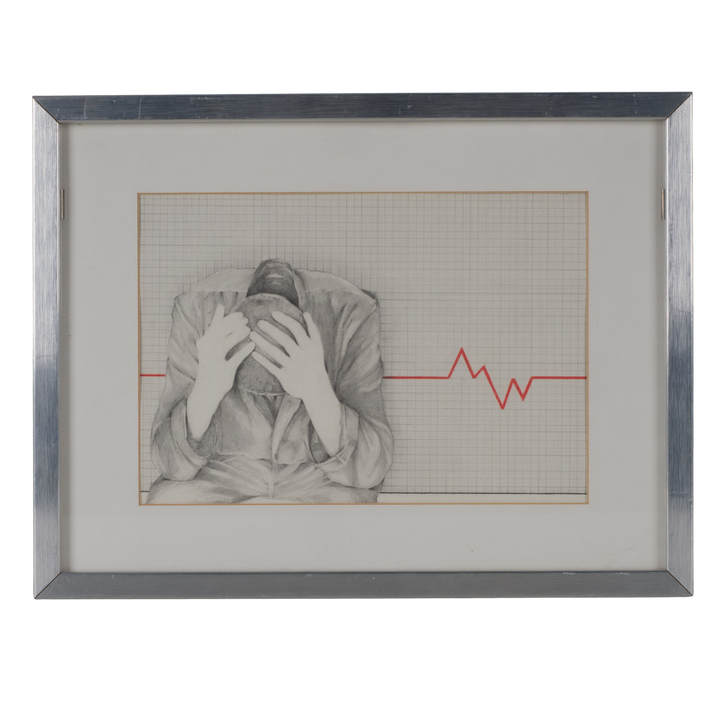 Modern drawing of a thinking man