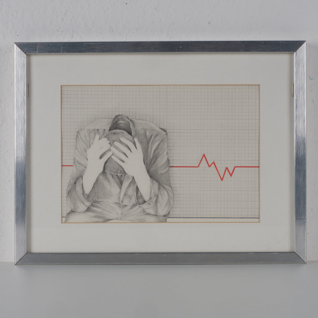 Modern drawing of a thinking man
