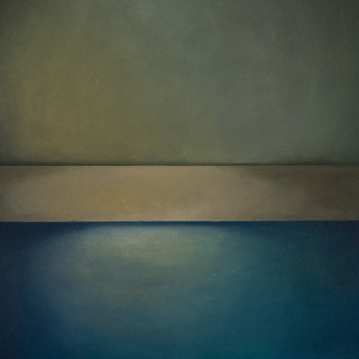 Schilderij drieluik 'Drie keer stilte – een harmonie van licht, kleur en ruimte' door Monique Coppieters