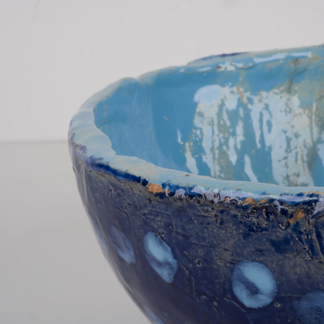 Diepblauwe Handgemaakte Keramische Schaal – Jan Deceuninck | Uniek Atelierstuk